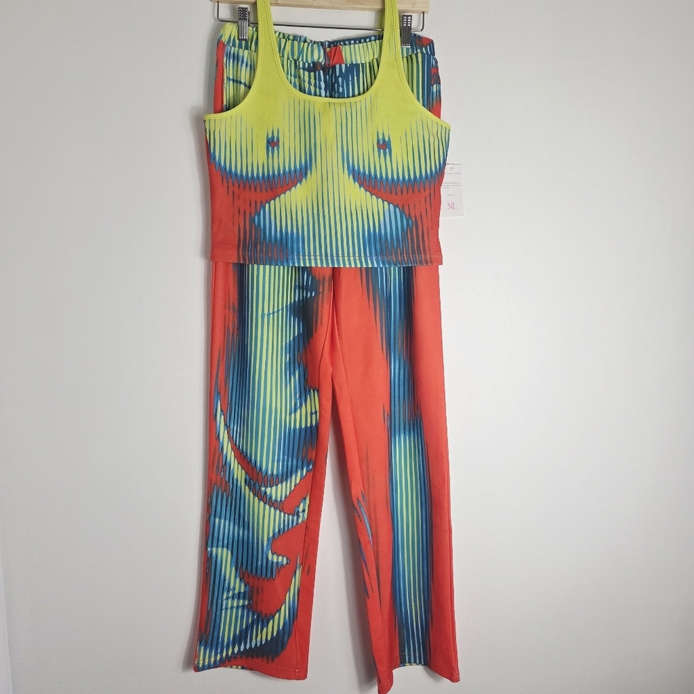 Nichole Lynel Multicolor Tank Top And Pants Set - Picture 2 of 10